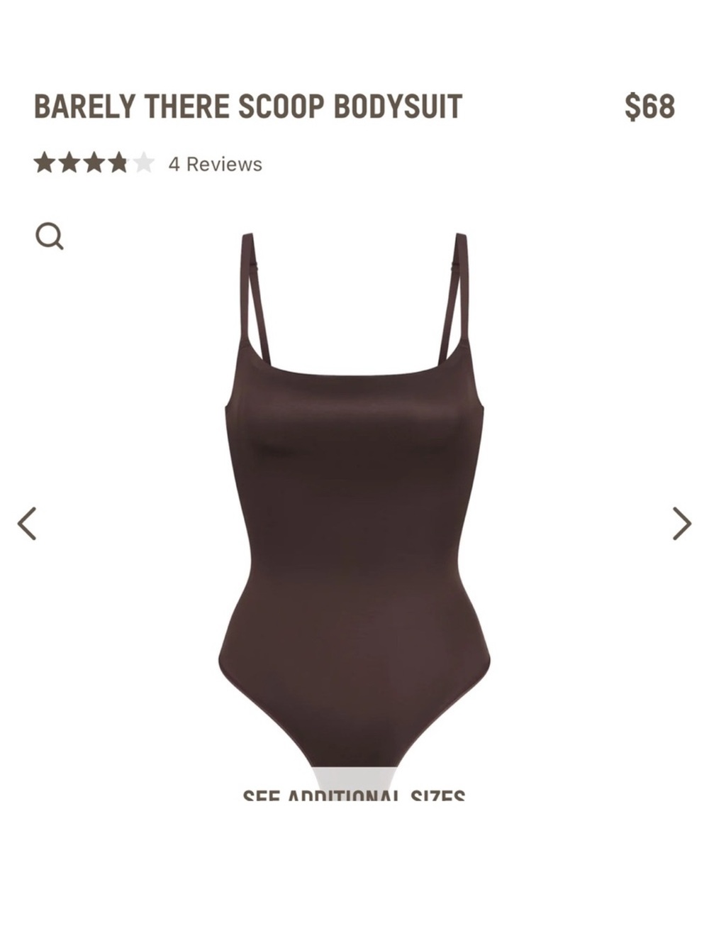 Skims Barely There Scoop Bodysuit - Dark Brown